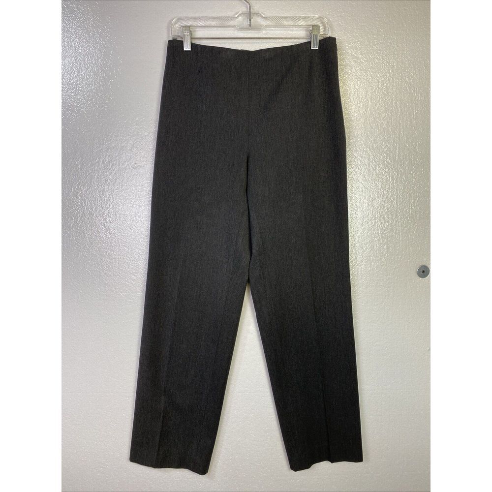Talbots Dress Pants Women Sz 10 Stretch Gray Straight leg Zip Hight rise Slacks
